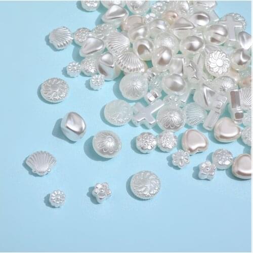 Retro flower cross love heart shaped imitation pearl bead DIY handmade necklace jewelry accessories material