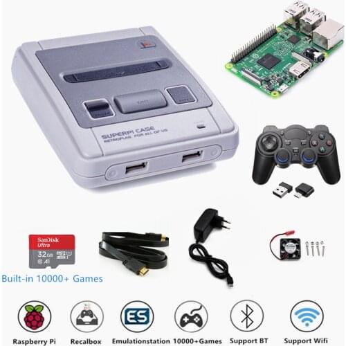 Retroflag Retro TV Video Game Consoles SUPERPi CASE-J With Recalbox System Raspberry Pi 3B TV Game Player Bulit-in 10000+ Games