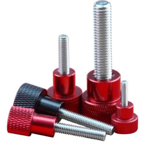 2pcs M4 aluminum alloy big head high step hand screw stainless steel handle adjust position inspection tool bolt 6mm-30mmlong