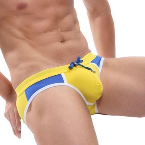 Sexy Triangle Mens Swimming Trunks European Code Hot Summer Pants Beach Swimsuit Tie The Rope