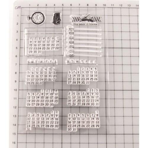 Perpetual Calendar Pattern Transparent And Clear Stamp Card Making Decoration Date Picture DIY Scrapbook Christmas Card Making