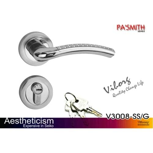 VIBORG Top Quality Security Entry Door Mortise Lever Lock Set, Keyed Entry Door Lock Set, V3008-SS/G