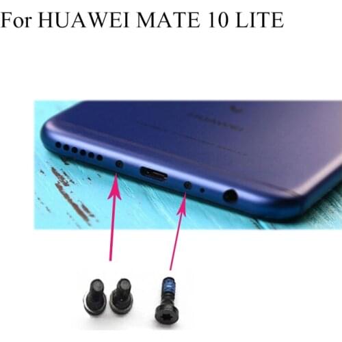 2PCS Black For HUAWEI MATE10 LITE ATE 10 LITE Buttom Dock Screws Housing Screw nail tack For HUAWEI MATE 10LITE Mobile Phones