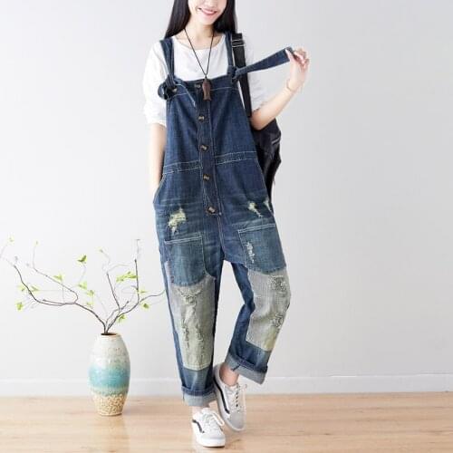 Womens Dungarees Loose Oversized Overall Strap Casual Baggy Sleeveless Jumpsuit Long Playsuit Trousers Pants