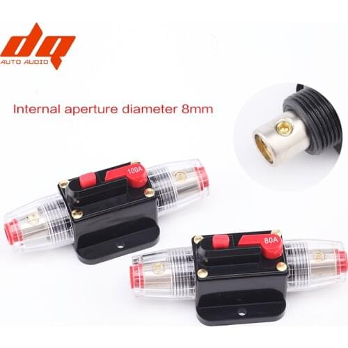 1pc Professional Black Car Audio Protection System 50A 60A 80A 100A 150A 12V Circuit Breaker Manual Reset Switch Agu Fuse Holder