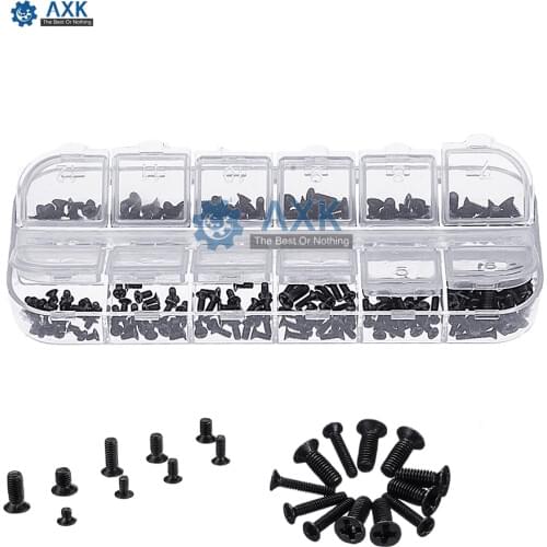 240Pcs M2 M2.5 M3 Mini Phillips Screw Carbon Steel Electronic Flat Head Notebook Laptop Furniture Toy Repair