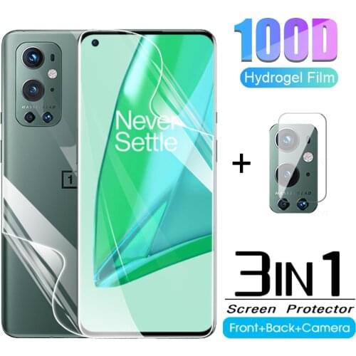 3in1 Front Back Hydrogel Film For OnePlus 9 Pro Camera Lens Protective Film For 1+ 9Pro 9R one plus 9 Pro Screen HD Soft Film