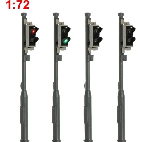 4pcs Model Traffic Signals 1:72 Red/Green Block Signal OO Scale 5.6cm Traffic Light JTD729RG