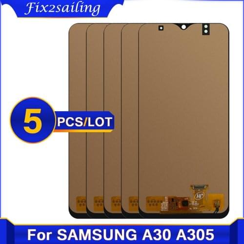 5 pieces/Lot 6.4'' LCD For Samsung galaxy A30 A305/DS A305F A305FD LCD with Touch Screen Digitizer Assembly For Samsung A30 lcd