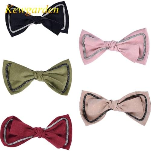 Kewgarden Girls vintage velvet bow hairpin childrens simple fashion hair accessories 6pcs