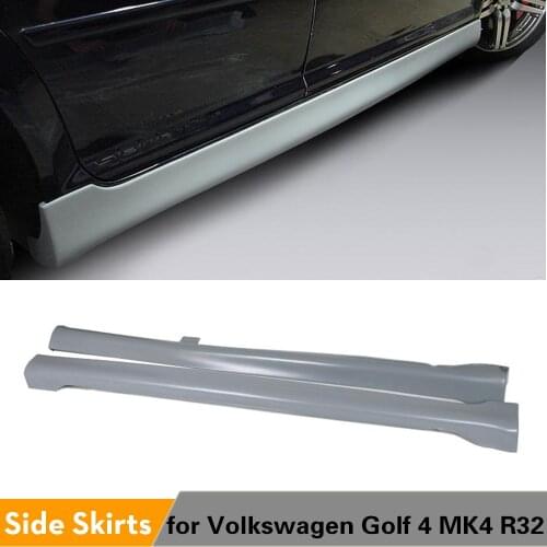 Auto Side Skirts Apron Kits for Volkswagen VW Golf 4 IV MK4 R32 2003 2004 2005 PU UNpainted Gray Primer Door Steps Extension Lip