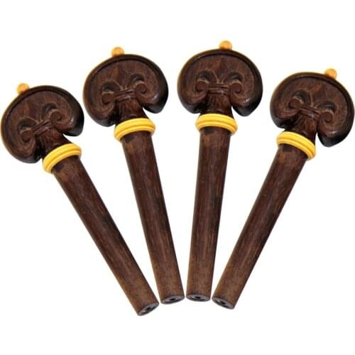 BATESMUSIC 4/4 Violin Parts Accessories Jujube Wood Chin Rest Tailpiece Fine Tuner Tuning Peg Tailgut Endpin Strings Kit