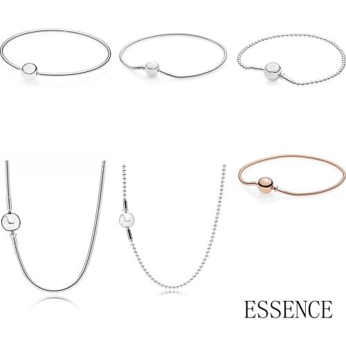 NEW Top Quality 100% 925 Sterling Silver Essence Series Bracelet Suitable For Women Original Charm Fit Diy Necklace Bead Chain