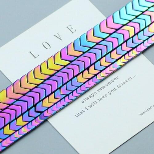 Triangle Arrows Beads Multicolor Hematite Natural Spacer Loose Beads For Jewelry making DIY Bracelet Necklace Accessroies 4-10mm