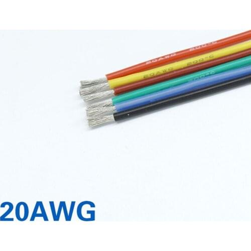 FATJAY RC 1 meter 20AWG flexible soft silicone wire high temperature voltage resistant cable Ultra Flexible Test Line