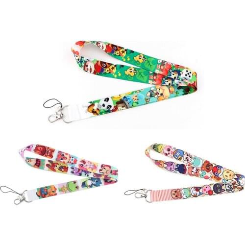 J2782 Cartoon Animals World Lanyard Keychain keys Badge ID Mobile Phone Rope Kids Gifts Lanyard With Card Holder Cover