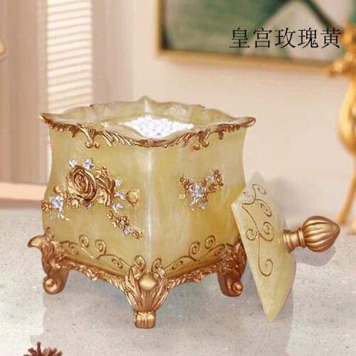 European style creative living room toothpick box fashion convenient toothpick cylinder cotton swab box resin cute toothpick can