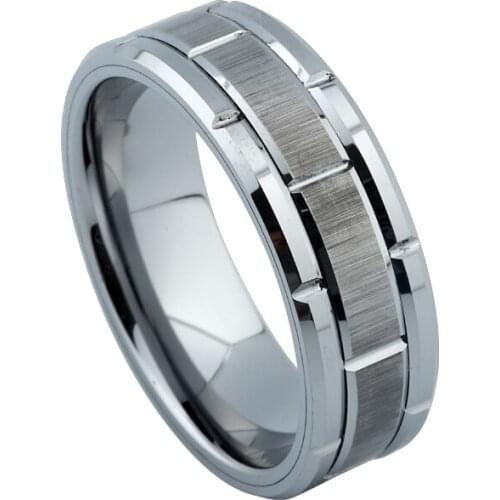 Cool 8mm Mens Alliances 100% Tungsten Carbide Ring Wedding Bands finger comfort fit male jewelry Size 6-13 dropshipping