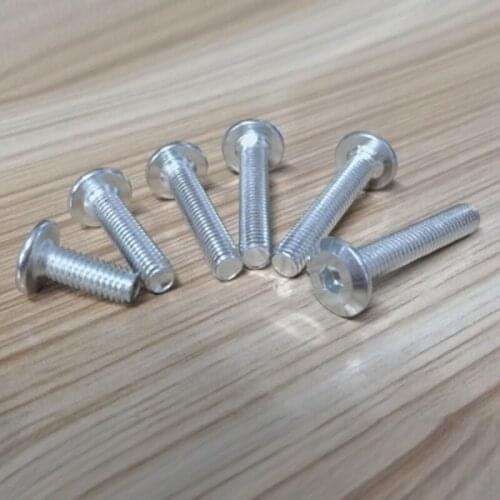 M8 Hypotenuse Hex socket Screw Furniture Round head Flat Screws Galvanized Bolts 16-60mm Length