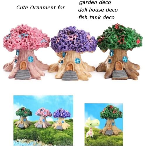 Mini Fairy Tree House Miniature Garden Micro Landscape Ornament Craft Decor miniaturas plaster molds miniature garden decoration