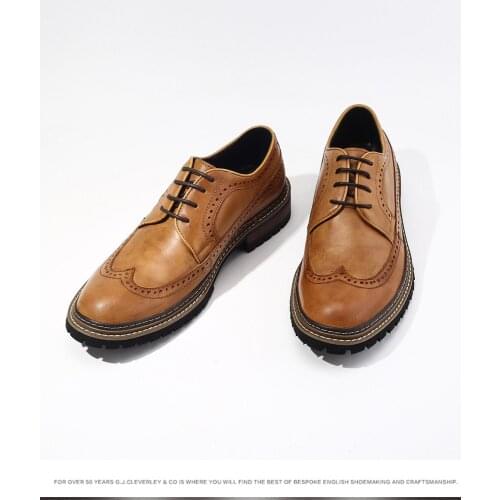 Men Leather Shoes brown Men Formal Shoes Casual Dress lace up Pointed Toe Shoes Mens Loafers Leather