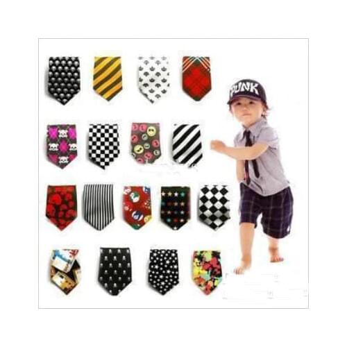 New Cool Children boy Girl Floral Star Check Polka Dot Stripes Print Tie Necktie Wedding Neck Tiesbaby boy bow tie