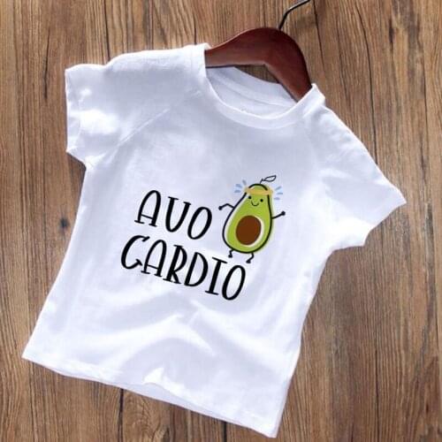 24M-8T Girl Clothes T Shirt For Girls Short Sleeve Boys T Shirts Avocado Kawaii Cartoon Childend Baby Boy Clothing Cozy Fashion