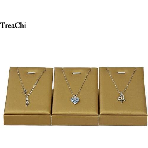 3pcs/lot Gold PU Pendant Jewelry Organizer Holder Seat Earring Necklace Jewelry Display Storage Stand Counter Display Rack
