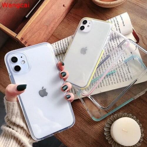 Candy Color Clear Cases For OPPO Reno 4f 4 Lite 3 2Z 2f 2 Realme C17 7i C15 C12 C11 6 5 Pro Transparent Case Shockproof Cover