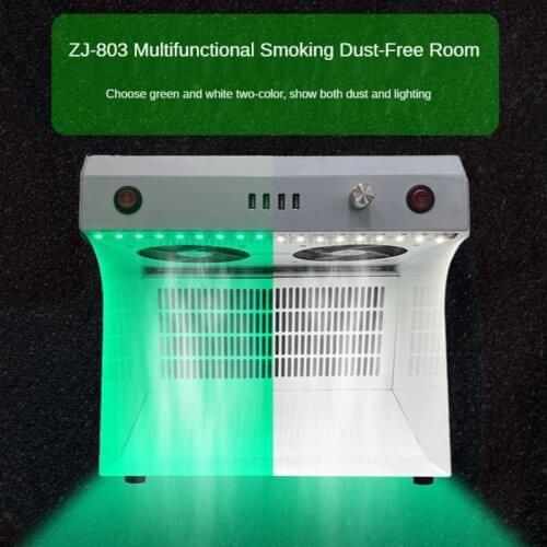 Green White Light Dust Free Working Room Anti Dust Working Bench Adjustable Wind Clean Room For Phone Refurbish Repair Workbench
