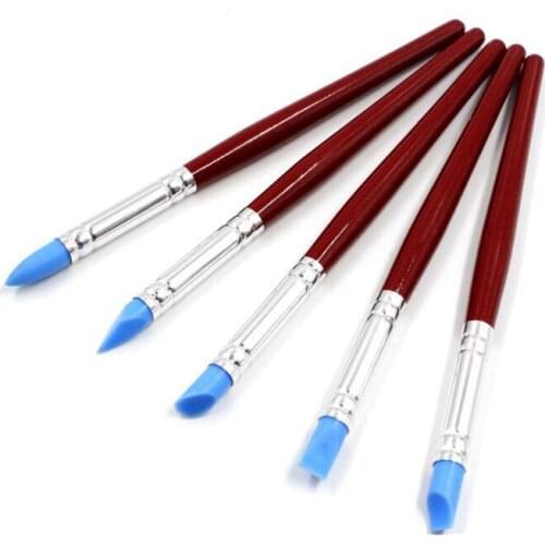 5pcs/pack Soft Silicone Rubber Pen Sculpting Accessories Modelling Shaper Tool Pottery Clay Tools DIY Clay Craft Pen