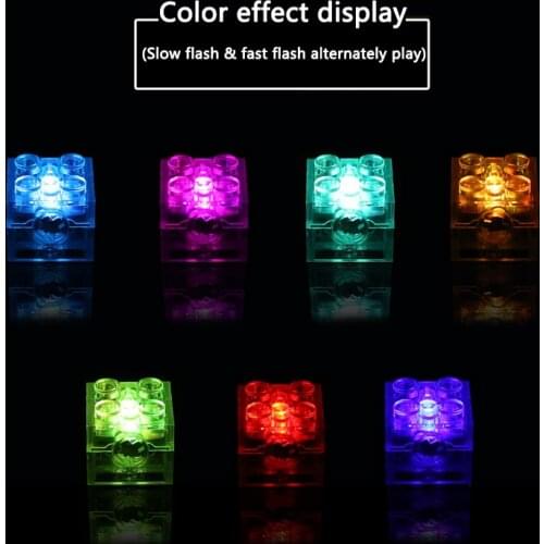 5pcs LED Light Up Colorful Accessories Classic Brick 2x2 dot Education Light-Emitting Compatible All Brands Building Blocks Kid