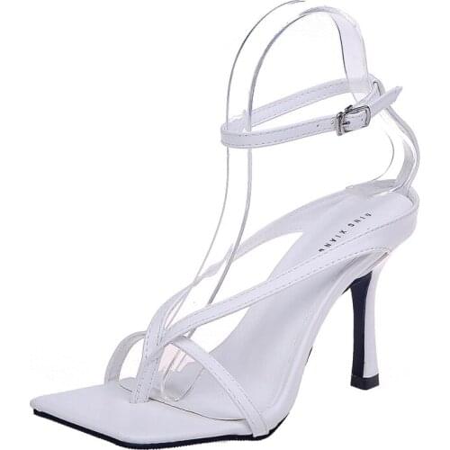 Women Pumps Summer Stiletto Ankle Strap Shoes Rome Sandals Woman Sexy Open Toe Party Sandals Fashion High Heel Ladies Shoes 2021