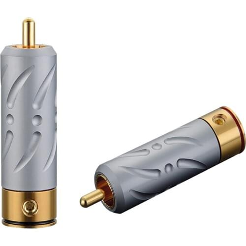 Viborg VR109G Pure Copper Gold Plated soldering RCA Plug 4pcs