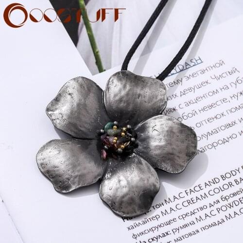Vintage Suspension Jewelry For Women Accessories Choker Decoration Christmas Gift To Friends Long Chain Flower Pendants Necklace