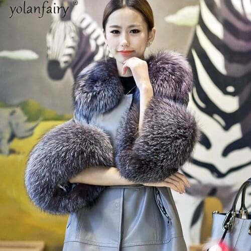 2020 Genuine Leather Jacket Women Sheepskin Coat Female Autumn Winter Coats and Jackets Fox Fur Collar Mujer Chaqueta Pph1570