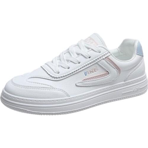 Women Sneakers 2021 Fashion Breathble Vulcanized Shoes Pu Leather Platform Shoes White Lace Up Casual Shoes Zapatos Mujer