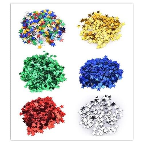 6mm/10mm Stars Table Confetti Sprinkles Birthday Party Wedding Decoration Sparkle Blue Gold Silver Green Metallic Stars Supply