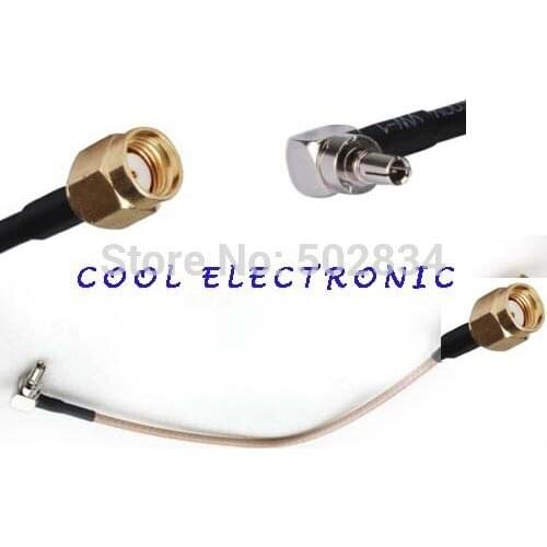 10pcs/lot Pigtail cable RP-SMA Male to TS9 TS-9 male RA RG316 30cm for Huawei USB