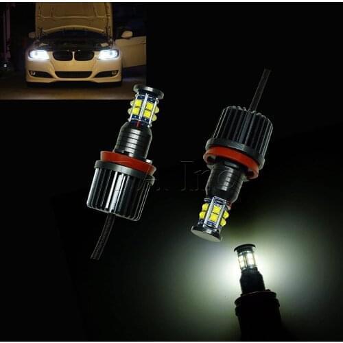 2Pcs Error Free CANBUS Compatible 120W H8 6000K White Angle Eyes LED Marker Halo Ring Light Bulb For BMW E92 E93 E63 E70 X5 X6
