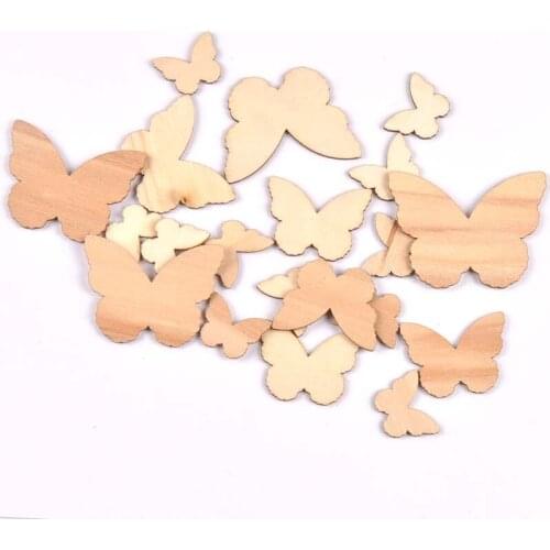 20Pcs/set Wood Handicraft Butterfly pattern DIY Wooden Crafts Scrapbookings Accessories Embellishment decorations 20-40mm MT1920