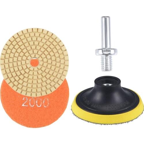 Uxcell 3" 2000 Grit Diamond Wet Polishing Pad M10 Backer Pad for Stone Concrete 4pcs