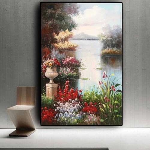 Abstract Garden Landscape 5d diy Diamond Painting full drill lake flower Diamond embroidery sale diamond mosaic home decor gift