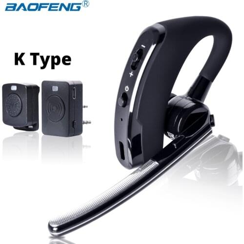 Baofeng Walkie Talkie Headset PTT Wireless Bluetooth Earphone for Two way Radio K Port Wireless headphone for UV 5R 82 8W 888s