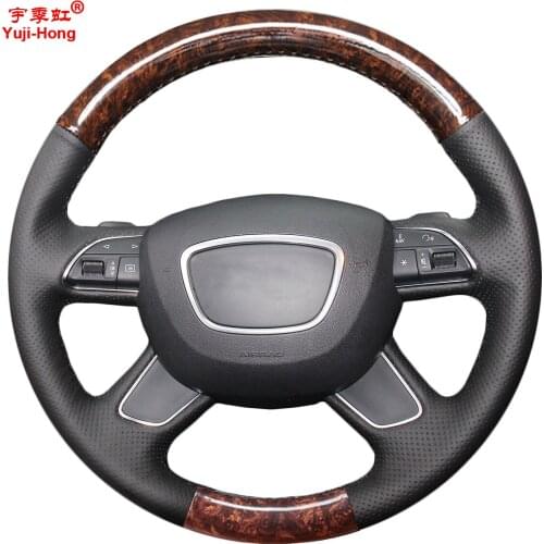 Artificial Leather Car Steering Wheel Covers Case for Audi A3 (8V) A4 (B8) A6(C7) A7(G8) A8 (D4) Q3 Q5 Q7 2013-2015 S8 2013