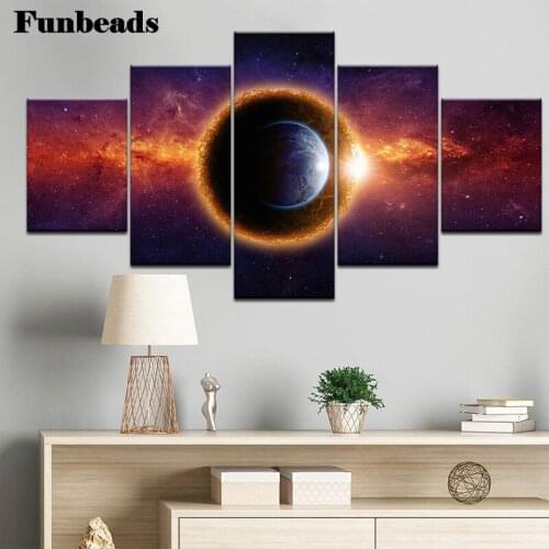 Diy diamond embroidery 5 panel Universe space planet landscape diamond rhinestone picturs diamond painting cross stitch FF435