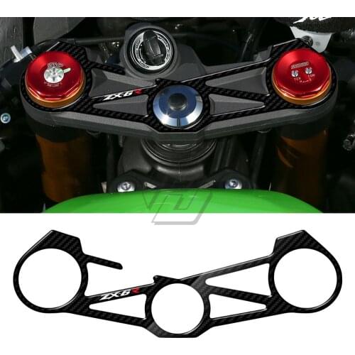 For Kawasaki ZX6R ZX-6R ZX 636 2012-2016 3D Carbon Fiber Triple Tree Yoke Cover Protector Tank Pad