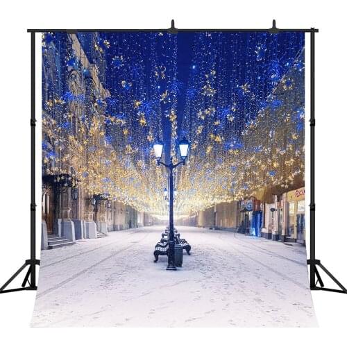 Lyavshi Winter snow Street Light Photography Backdrops Merry Christmas Decor Photographic Backgrounds Photo Studio props