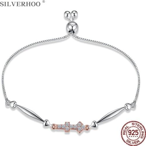 SILVERHOO 925 Sterling Silver Bracelet For Women Sagittarius Fashion Trends Adjustable With Zircon Bracelets Party Fine Jewelry