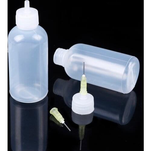 Hot Sale 2pcs Empty E-liquid Plastic Rosin Flux Alcohol Bottle For Dispenser Rosin Solder Flux Paste 50 ML